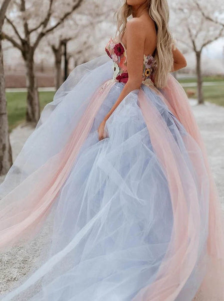 Sweetheart Neck Sheer Wedding Dress,Two Tone Wedding Gown,WD09291456