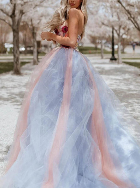Sweetheart Neck Sheer Wedding Dress,Two Tone Wedding Gown,WD09291456