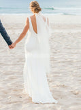 Simple Sheath Wedding Dress,Beach Bridal Dress,WD00935