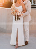 Sleek Sheath Wedding Dress,Floor Length Destination Wedding Dress,WD00937