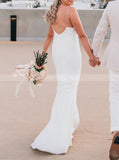 Sleek Sheath Wedding Dress,Floor Length Destination Wedding Dress,WD00937