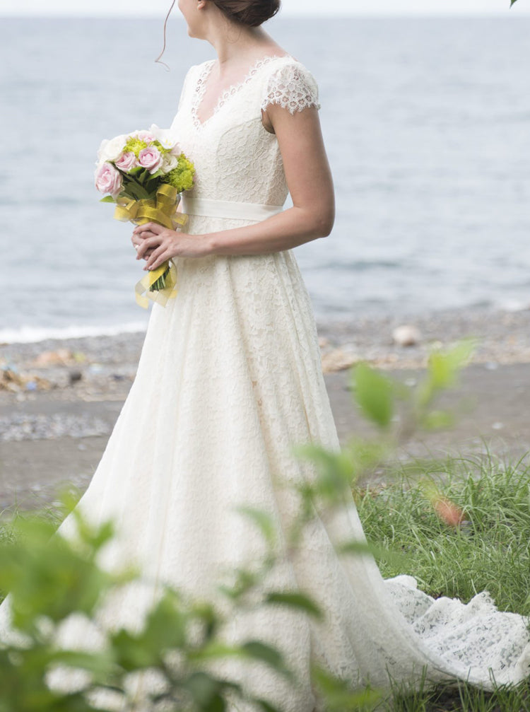 vintage lace wedding dresses Chiffon Dress with Long Sleeves Romantic vintage lace wedding dress Phoebe Off Shoulder Lace Wedding