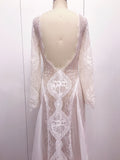 Backless Wedding Dresses,Lace Wedding Dress,Wedding Dress with Sleeves,Rustic Bridal Dress,WD00177