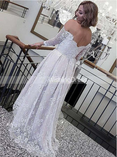 High low Wedding Dress,Destination Wedding Dress,Wedding Dress with Sleeves,WD00140