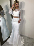 Satin Wedding Dresses,Two Piece Wedding Dress,Romantic Wedding Dress,WD00094