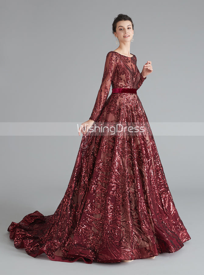 burgundy long sleeve homecoming dress A-line Sweetheart Long Sleeves Burgundy Homecoming Dress QH0831 US14 / Custom Color