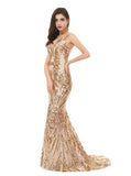 Fitted Prom Dresses,Sequined Evening Dress,PD00471