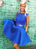 Two Piece Homecoming Dresses,Modest Homecoming Dress,Satin Homecoming Dress,HC00128