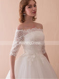 Floor Length Bridal Gown,Off the Shoulder Wedding Dress,Ball Gown Wedding Dress,WD00232