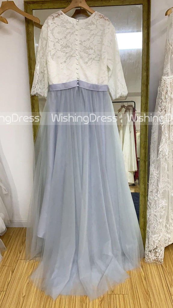 Rustic Wedding Dresses with Sleeves,Dusty Blue Wedding Dress Outdoor,WD00333, US4 / Blush Pink Rustic Wedding Dresses with Sleeves,Dusty Blue Wedding Dress Outdoor,WD00333, US4 / Blush Pink