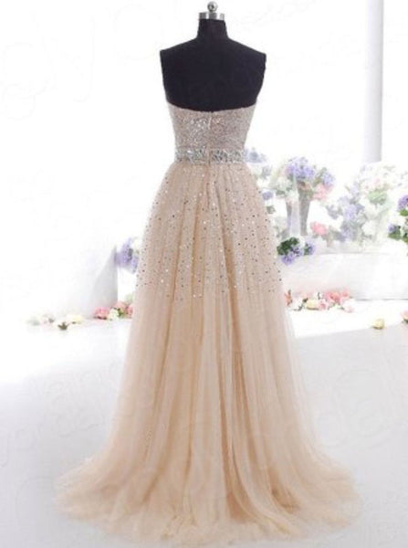 Dazzling Sweetheart Long Prom Dress,Beaded Princess Evening Dress,Formal Girls Party Dress PD00157