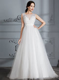 Simple Wedding Dresses,Tulle Bridal Dress,Princess Wedding Dress with Train,WD00290