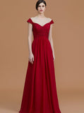 Off the Shoulder Bridesmaid Dresses,Chiffon Bridesmaid Dress,Empire Waist Bridesmaid Dress,BD00251