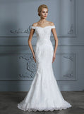 Mermaid Wedding Dresses,Off the Shoulder Bridal Dress,Lace Bridal Dress,WD00295