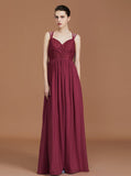 Burgundy Bridesmaid Dresses,Lace Chiffon Bridesmaid Dress,Long Bridesmaid Dress,BD00235