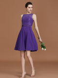 Elegant Bridesmaid Dresses,Short Bridesmaid Dress,Purple Bridesmaid Dress,BD00230