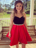 Two Tone Homecoming Dress,Satin Homecoming Dress,Sweetheart Homecoming Dress HC00165