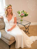 Ivory Wedding Dress,Mermaid Wedding Dresses,Modest Wedding Dress,WD00083