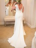 Ivory Wedding Dress,Mermaid Wedding Dresses,Modest Wedding Dress,WD00083