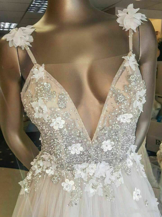 Boho Wedding Dresses,Open Back Wedding Dress,Beach Bridal Dress,Romant - Wishingdress Boho Wedding Dresses,Open Back Wedding Dress,Beach Bridal Dress,Romant - Wishingdress