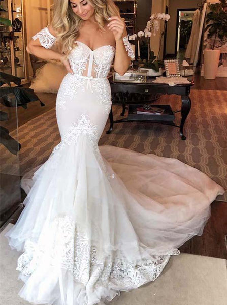 Mermaid Wedding Dresses,Sweetheart Wedding Dress,White Wedding Dress,WD00208