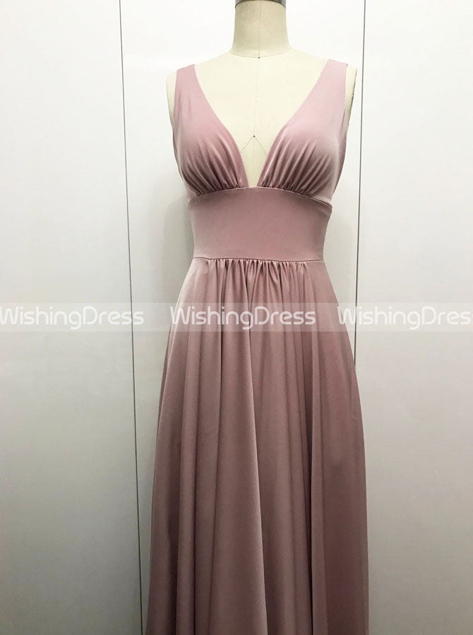 Gold Bridesmaid Dress,Bridesmaid Dress with Slit,Full Length Bridesmai - Wishingdress Gold Bridesmaid Dress,Bridesmaid Dress with Slit,Full Length Bridesmai - Wishingdress