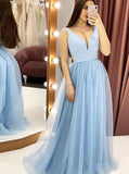 Blue Homecoming Dresses,Long Homecoming Dress,Simple Prom Dress,HC00069