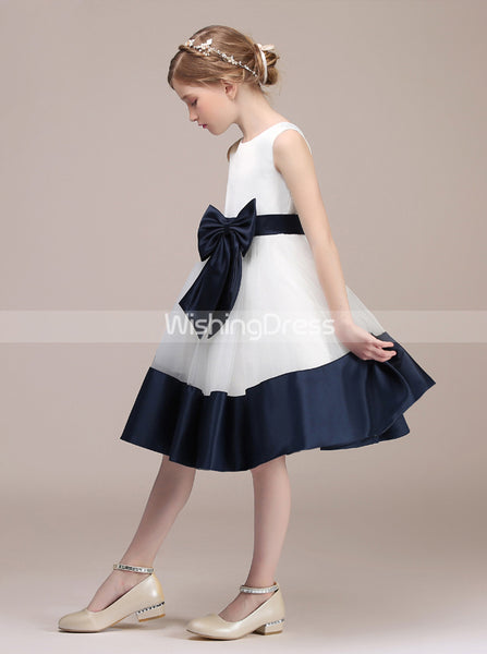 Simple Junior Bridesmaid Dress,Knee Length Flower Girl Dress,JB00033