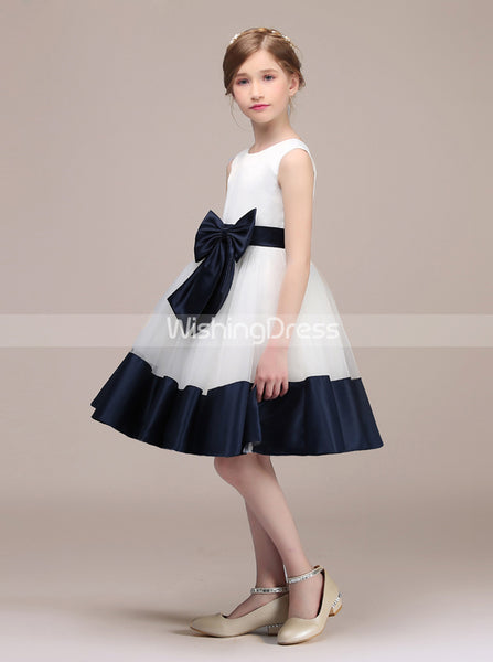 Simple Junior Bridesmaid Dress,Knee Length Flower Girl Dress,JB00033