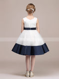 Simple Junior Bridesmaid Dress,Knee Length Flower Girl Dress,JB00033