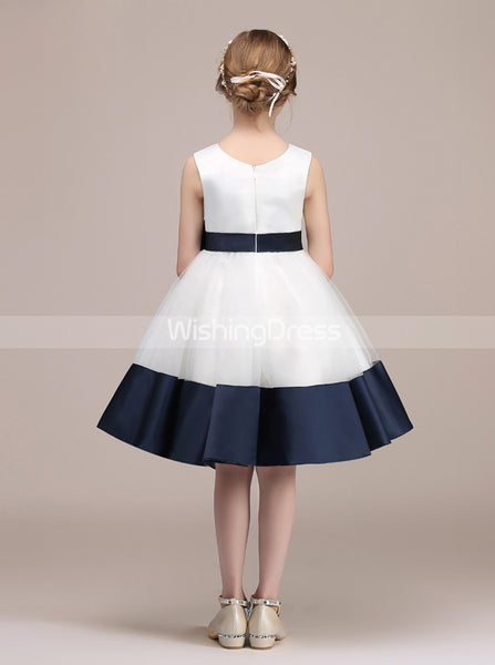 Simple Junior Bridesmaid Dress,Knee Length Flower Girl Dress,JB00033