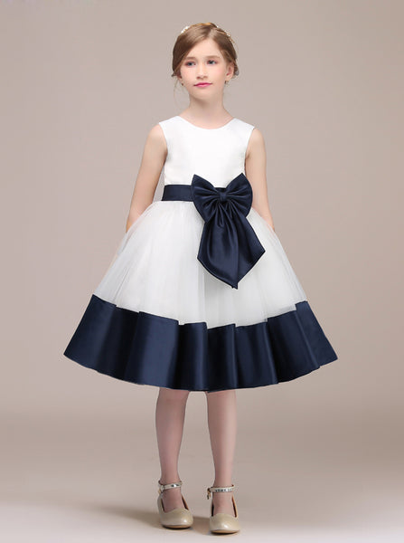 Simple Junior Bridesmaid Dress,Knee Length Flower Girl Dress,JB00033