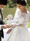 Rustic Wedding Dresses,Modest Wedding Dress,Satin Wedding Dress,WD00154