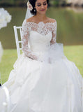 Rustic Wedding Dresses,Modest Wedding Dress,Satin Wedding Dress,WD00154