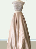 Beaded Prom Dress,Two Piece Prom Dress,Taffeta Prom Dress,Long Prom Dress,Handmade Prom Dress PD00196