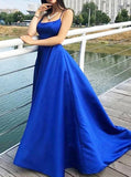 Red Prom Dress with Open Back,A-line Satin Prom Dress,PD00462