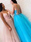 Princess Ball Gown Prom Dress,Floral Top Formal Gown,PD00566