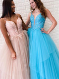 Princess Ball Gown Prom Dress,Floral Top Formal Gown,PD00566