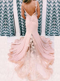 Light Sky Blue Lace Appliques Dress,Elegant Bridesmaid Dress,PD00587