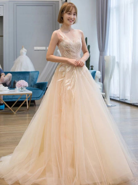 Illusion Wedding Dresses,Fairytale Bridal Dress,WD00351
