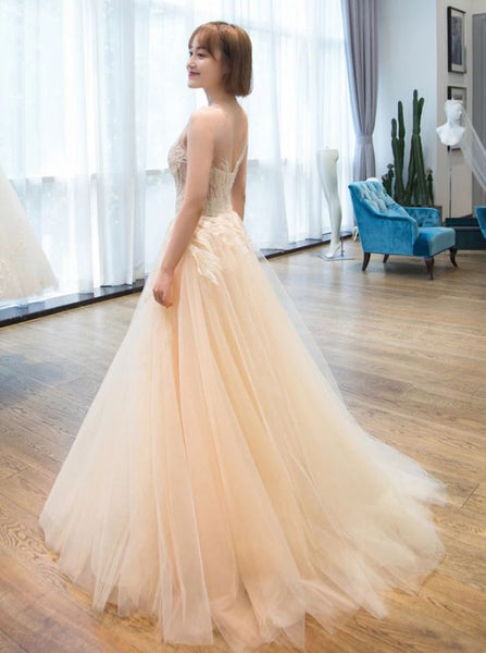Illusion Wedding Dresses,Fairytale Bridal Dress,WD00351