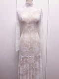 Lace Mermaid Wedding Dresses with Long Sleeves,Chic Bridal Dress,WD00341