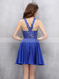 Royal Blue Homecoming Dresses,Two Piece Homecoming Dress,Short Homecoming Dress,HC00109