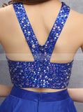 Royal Blue Homecoming Dresses,Two Piece Homecoming Dress,Short Homecoming Dress,HC00109
