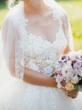 See Through Back Bridal Gown,Princess Bridal Dress,WD00756