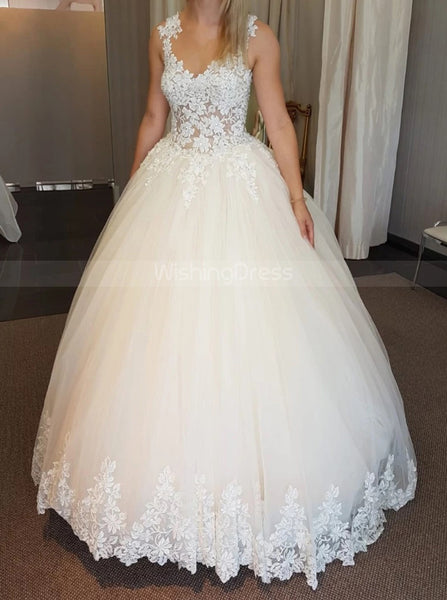 See Through Back Bridal Gown,Princess Bridal Dress,WD00756