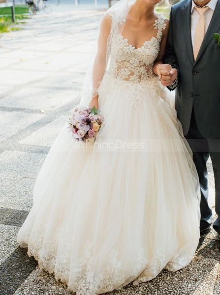 See Through Back Bridal Gown,Princess Bridal Dress,WD00756