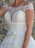 Off the Shoulder Bridal Gown,Tulle Ball Gown Wedding Dress,WD00770
