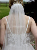 A-line Boho Wedding Dress,Spaghetti Straps Wedding Dress,WD00789