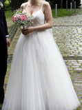 A-line Boho Wedding Dress,Spaghetti Straps Wedding Dress,WD00789